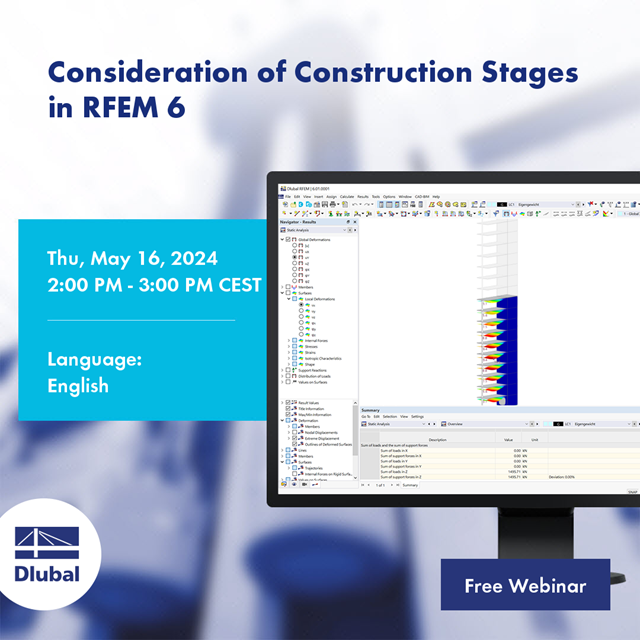 Zohlednění fází výstavby v programu RFEM 6