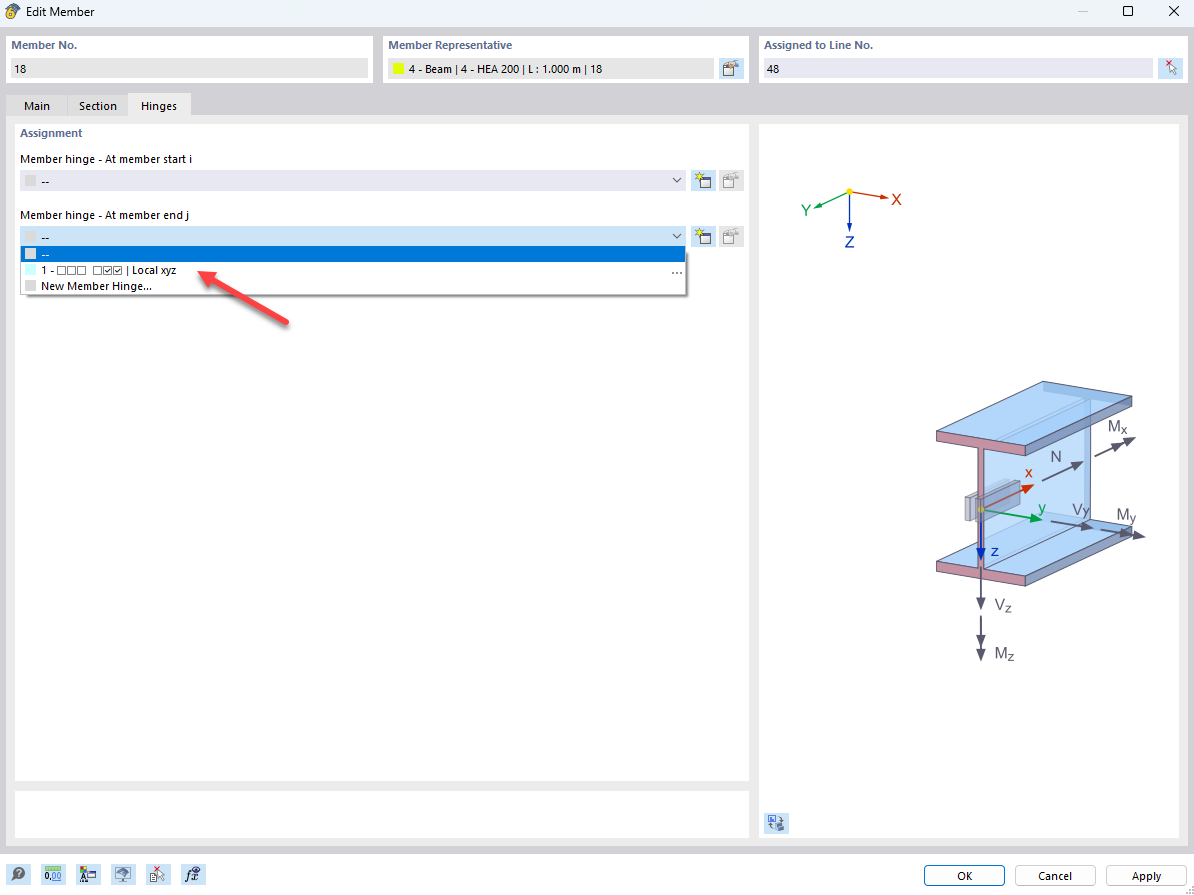 FAQ 005470 | Jak mohu kloubově připojit prut k uzlu?