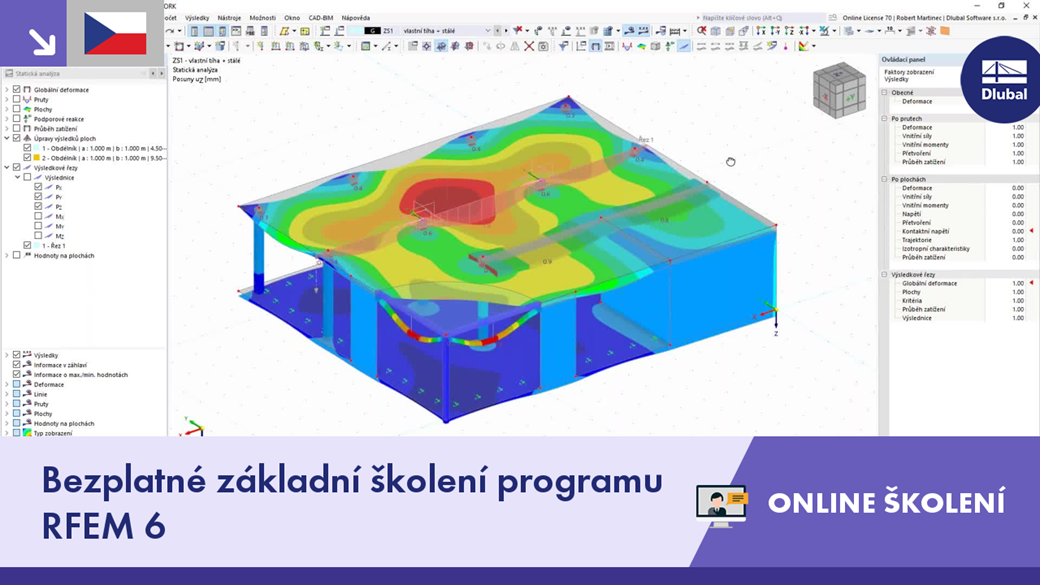 Účastníci bezplatného školení RFEM 6 při online prezentaci programu.