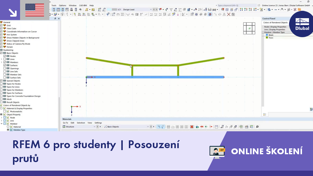 Online školení pro studenty zaměřené na posouzení prutů v programu RFEM 6.