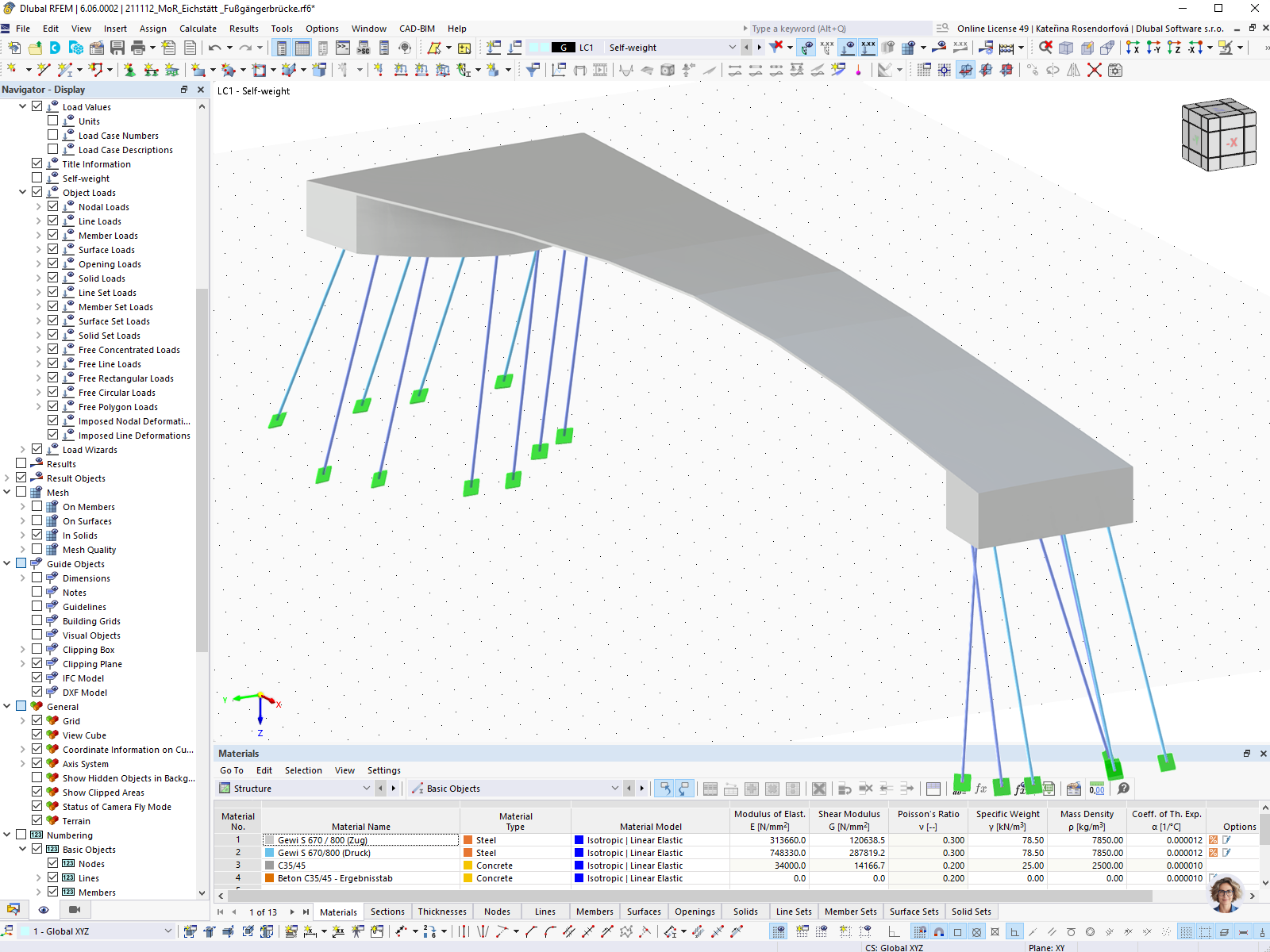RFEM model lávky pro pěší a cyklisty v Eichstättu | © Bergmeister Ingenieure