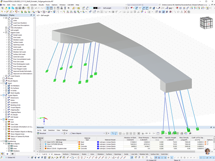 RFEM model lávky pro pěší a cyklisty v Eichstättu | © Bergmeister Ingenieure