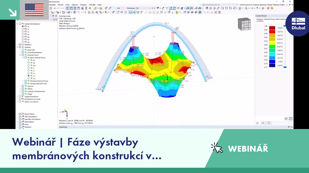 Webinář | Fáze výstavby membránových konstrukcí v programu RFEM 6