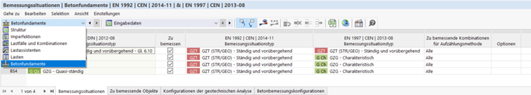 Kategorie „Betonové základy“ v tabulce