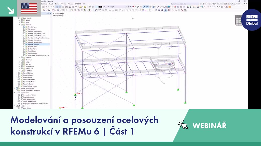 Webinář: Modelování a návrh ocelových konstrukcí v RFEM 6, 1. část, Dlubal Software