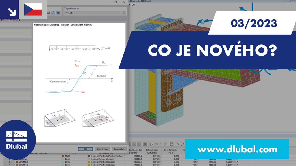 Představení nových funkcí v RFEM 6 a RSTAB 9, aktualizace březen 2023