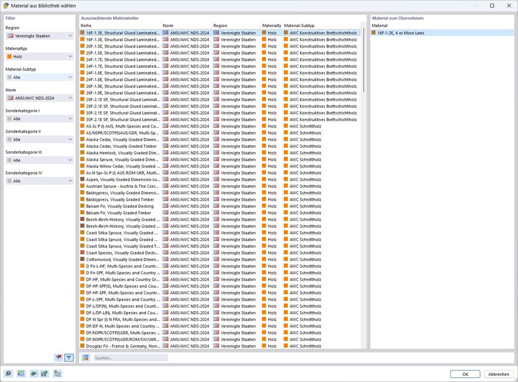 Funkce 002830 | Dřevěné materiály podle americké normy ANSI/AWC NDS-2024