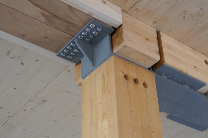 Spoj sloupu a nosníku | © Lignaconsult