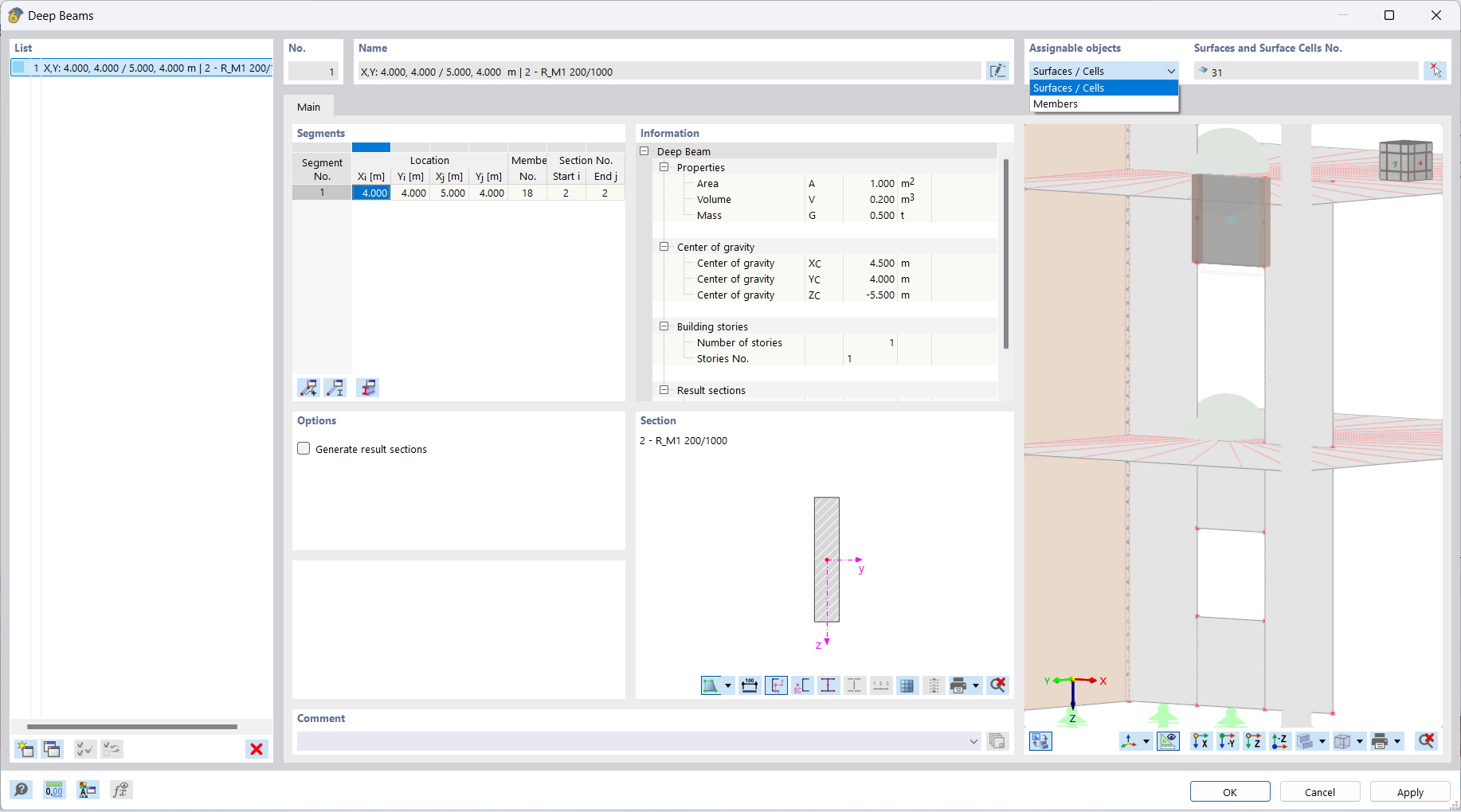 Zadání stěnového nosníku