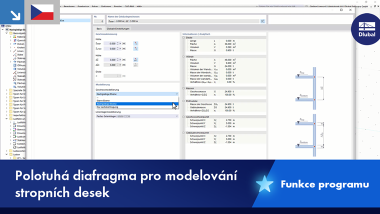 Vizualizace modelování podlažní desky s flexibilní rovinou pro simulaci skutečných deformací konstrukcí