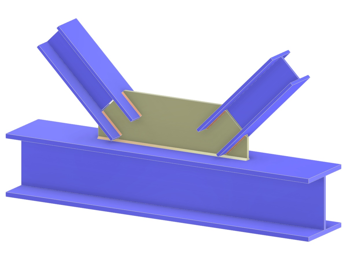 Model 005288 | Truss K-Joint | Diagonals to Chord Connection via Gusset Plate
