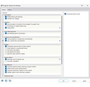 Dialog 'Možnosti programu a nastavení', záložka 'Možnosti'