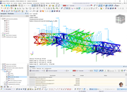 Analýza posunutí v systému tanečního parketu s ocelovým pódiem a příhradovým nosníkem v programu RFEM