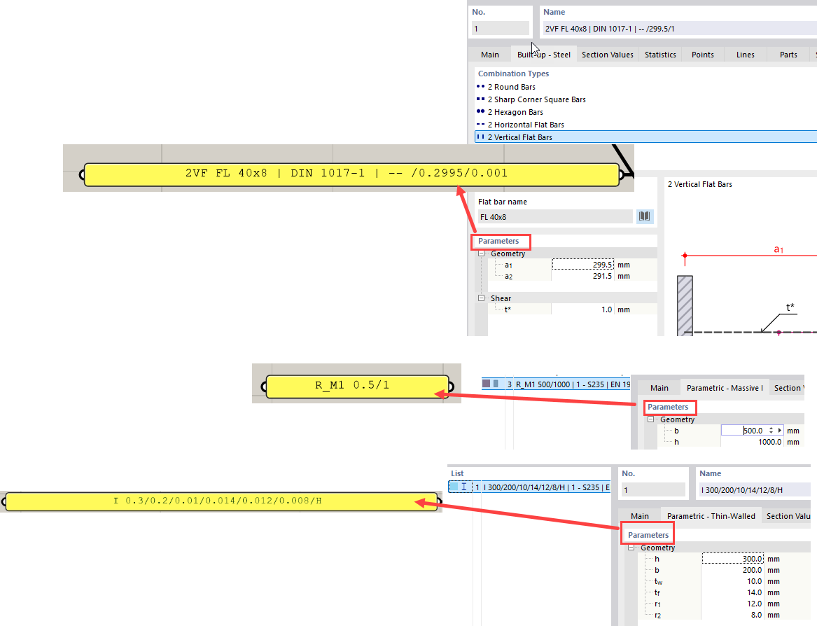 Parametrické průřezy v programu RFEM