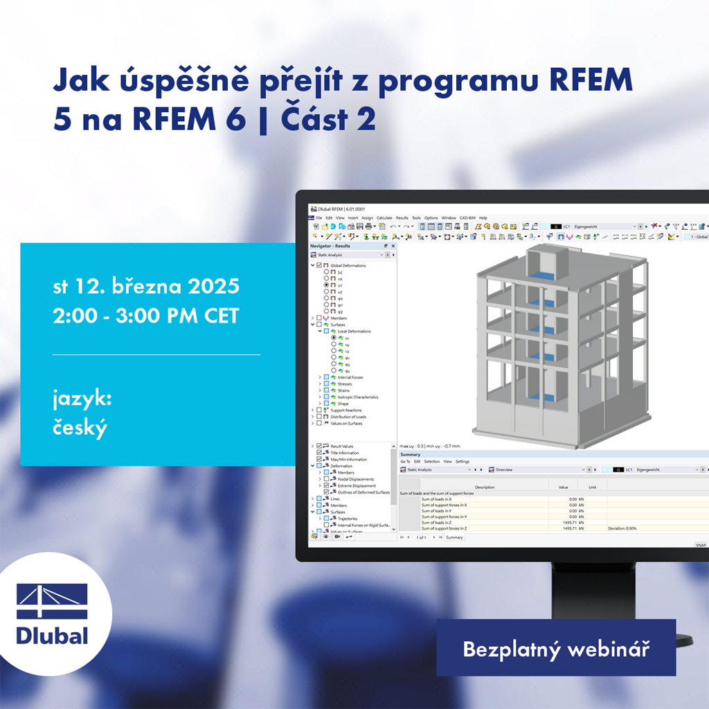 Návod pro aktualizaci z RFEM 5 na RFEM 6 plánovaný 12. března 2025 od 14:00 do 15:00 CET