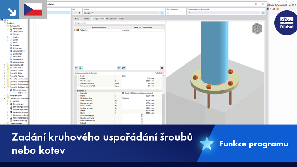 Kreisförmige Anordnung von Schrauben mit RFEM-Add-on 'Stahlverbindungen'