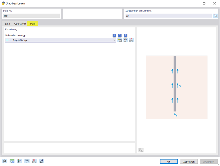 Vstupní okno pro parametry odolnosti | Třením pláště, čelní tlak špičky, odpor základny