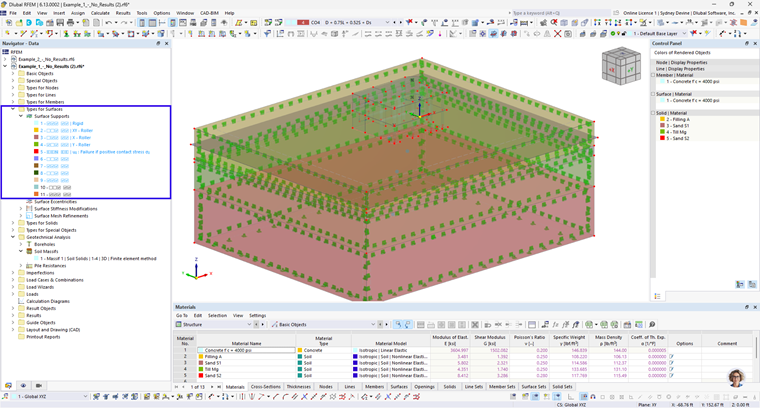 3D model půdy, metoda konečných prvků, generovaná podpora, geotechnická analýza
