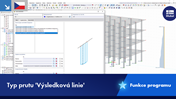 Výsledková linie typu prutu umožňuje integraci vnitřních sil prutu | Funkce produktu