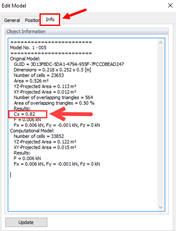 Zobrazení koeficientu síly větru v programu RWIND s funkcí numerických parametrů.