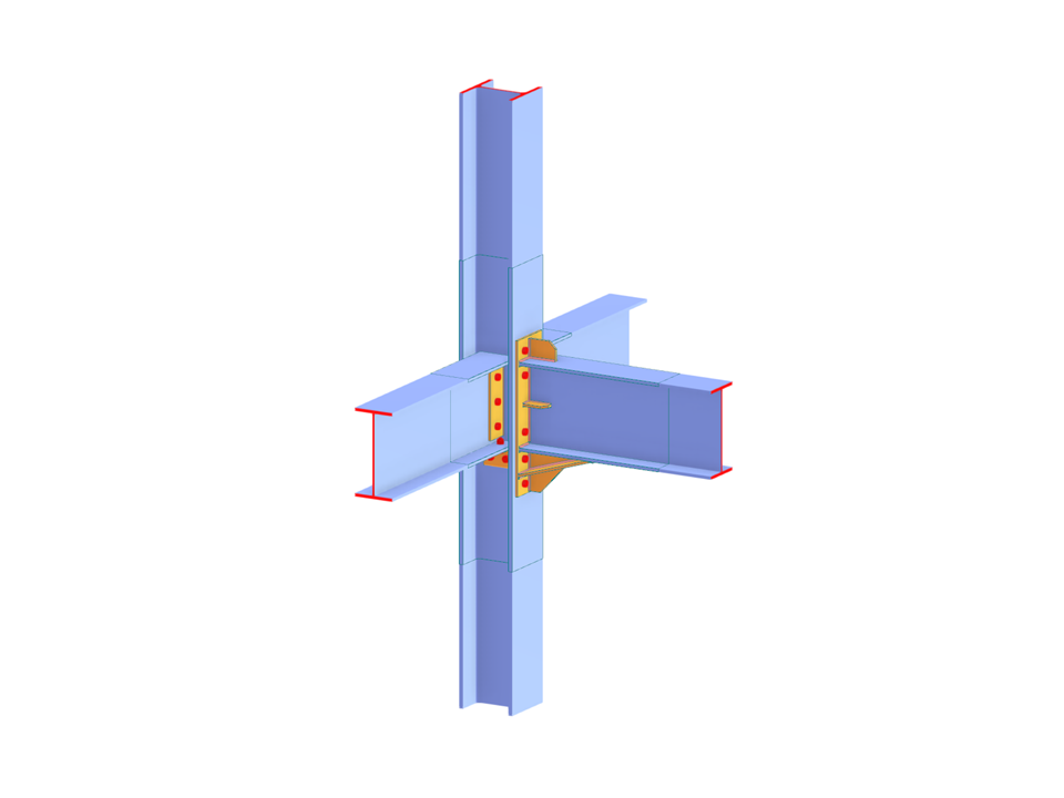 Obrázek ukazuje tuhý žebrový přípoj, vyvinutý pro konstrukce vystavené vysokým zatížením.