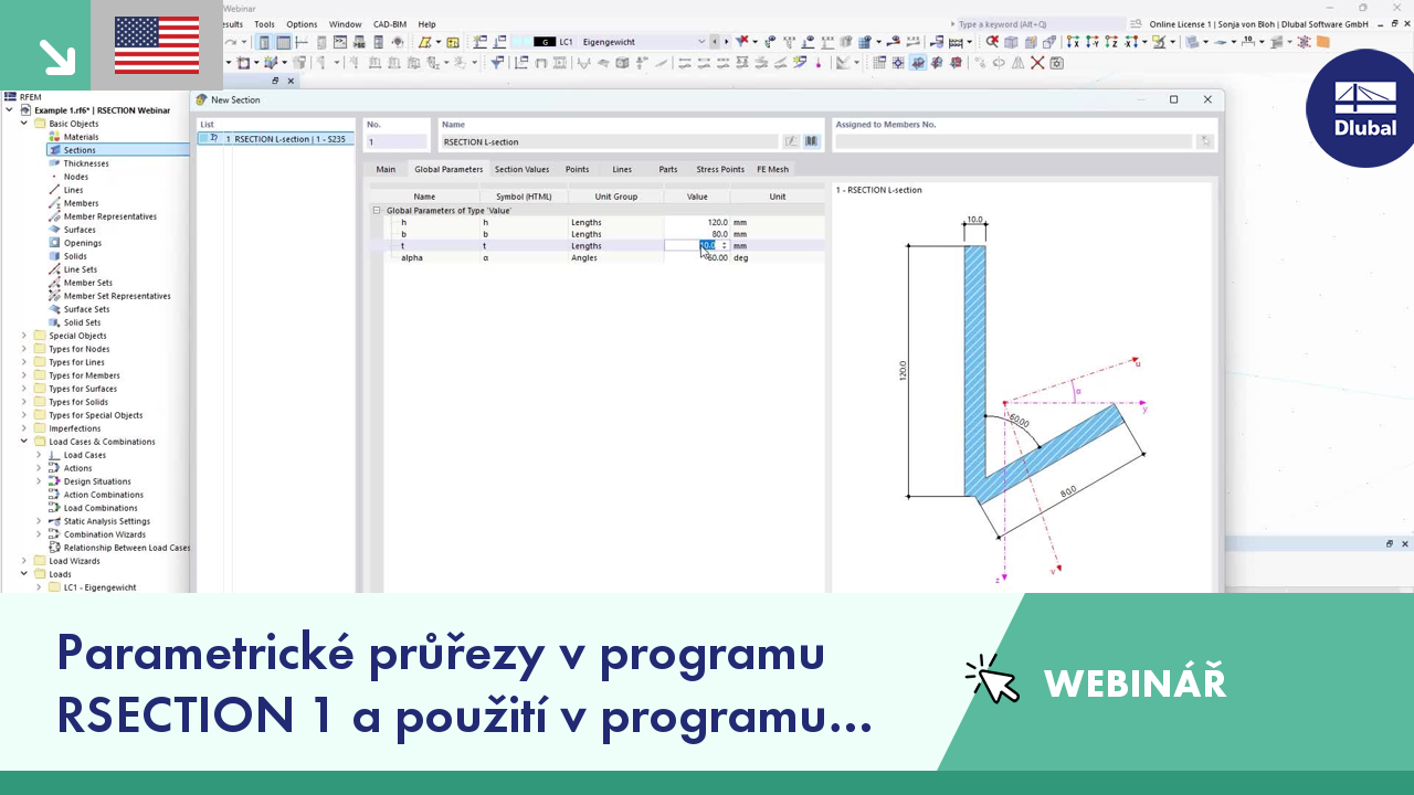 Webinář o parametrických průřezech v RSECTION 1 a jejich použití v RFEM 6