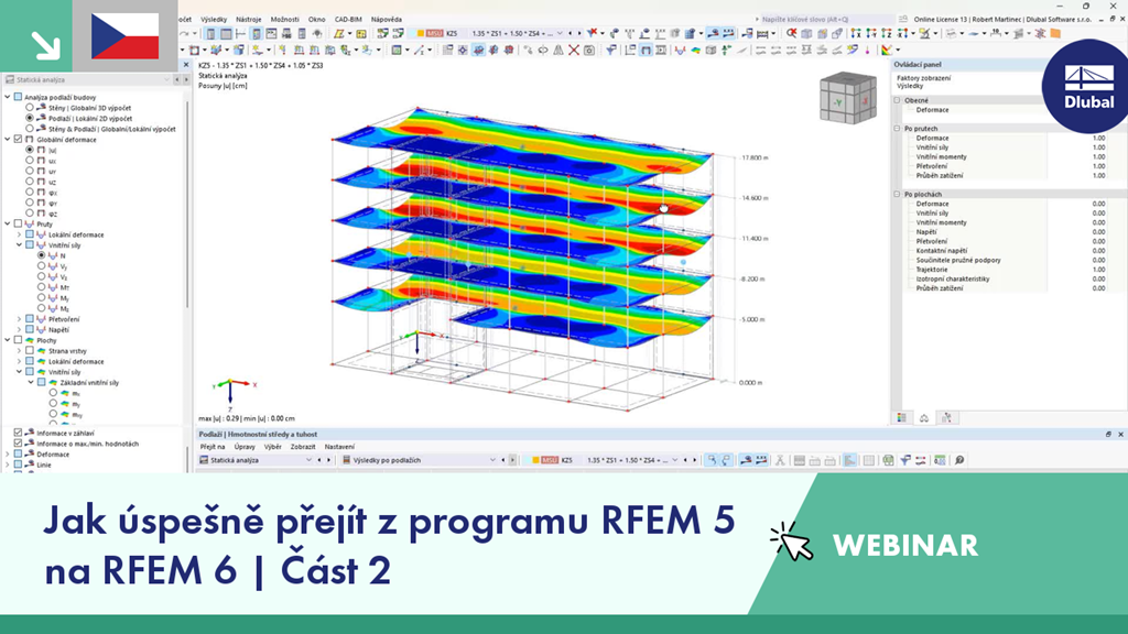 Prezentace z webináře o přechodu z programu RFEM 5 na RFEM 6, zaměřeno na část 2.