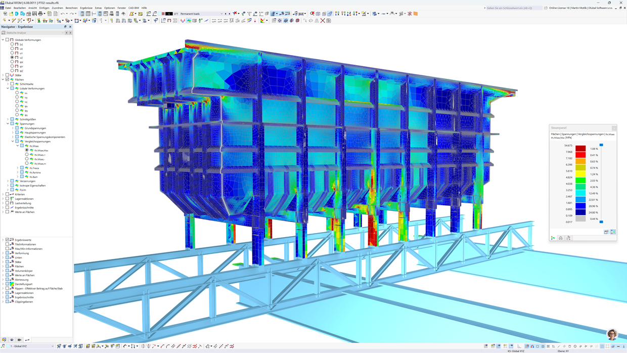Obdélníková ocelová konstrukce nádrže LI 1 použitá v projektu zákazníka, který představuje pokročilé inženýrství.