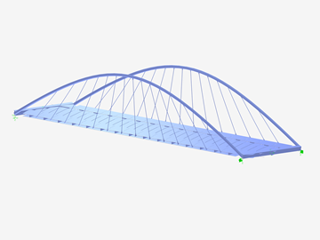 RFEM model mostu č. 76 na Wolbeckerstraße, navrženého pro rozšiřovací projekt dálkové vodní cesty Dortmund-Ems.