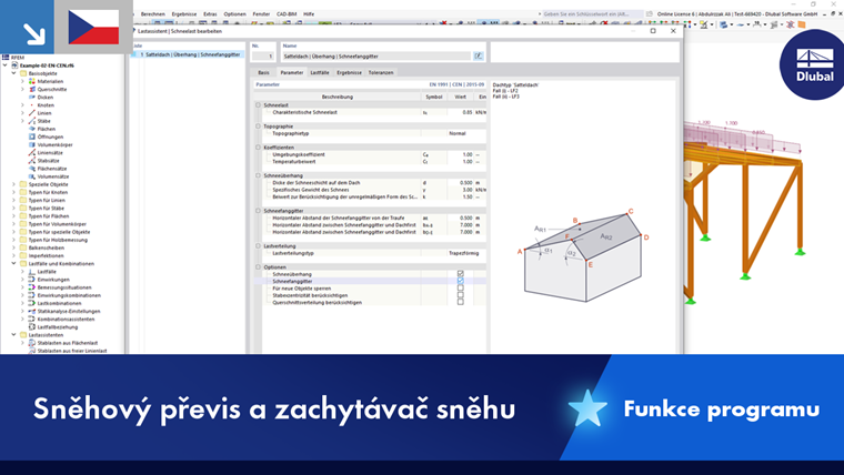 Technické funkce sněhových převisů a řešení sněhových zábran.