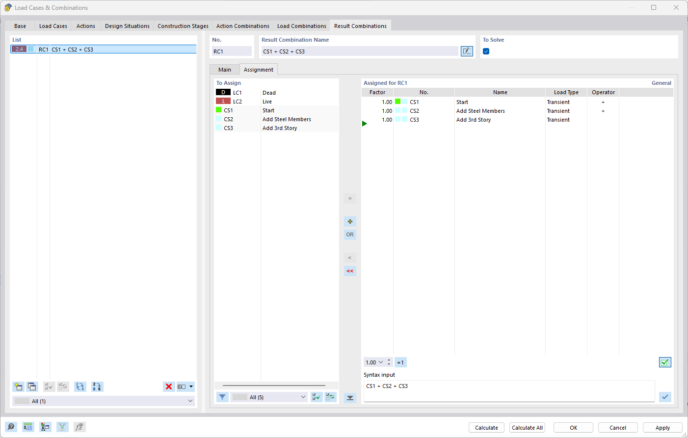 Kombinace výsledků a přiřazení relevantních fází výstavby v dynamickém analytickém softwaru.