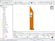 Model dřevěné zvonice v programu RFEM 6, navržené projekční kanceláří Wirth Haker