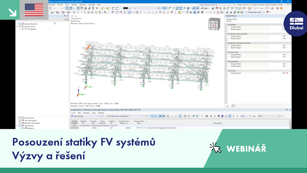 Banner webináře věnovaného problémům a řešením návrhu nosných konstrukcí v inženýrství fotovoltaických systémů.