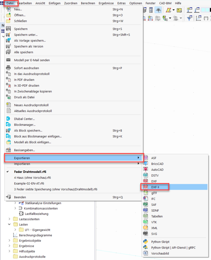 Export deformované geometrije ve formátu DXF 2
