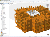 3D model komplexu Heimdalsporten v programu RFEM 6 ve vodorovném řezu