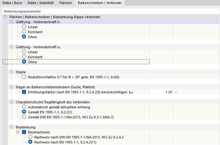 Parametry návrhu vodorovné desky podle Eurokódu 5, případ KB 001923