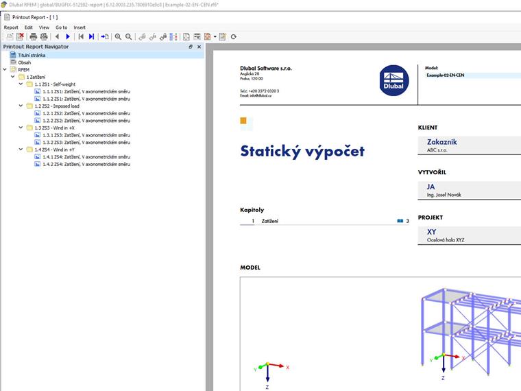 Aktualizovaná titulní strana výstupního protokolu ve formátu na šířku s opravenými údaji pro přesné zobrazení informací.