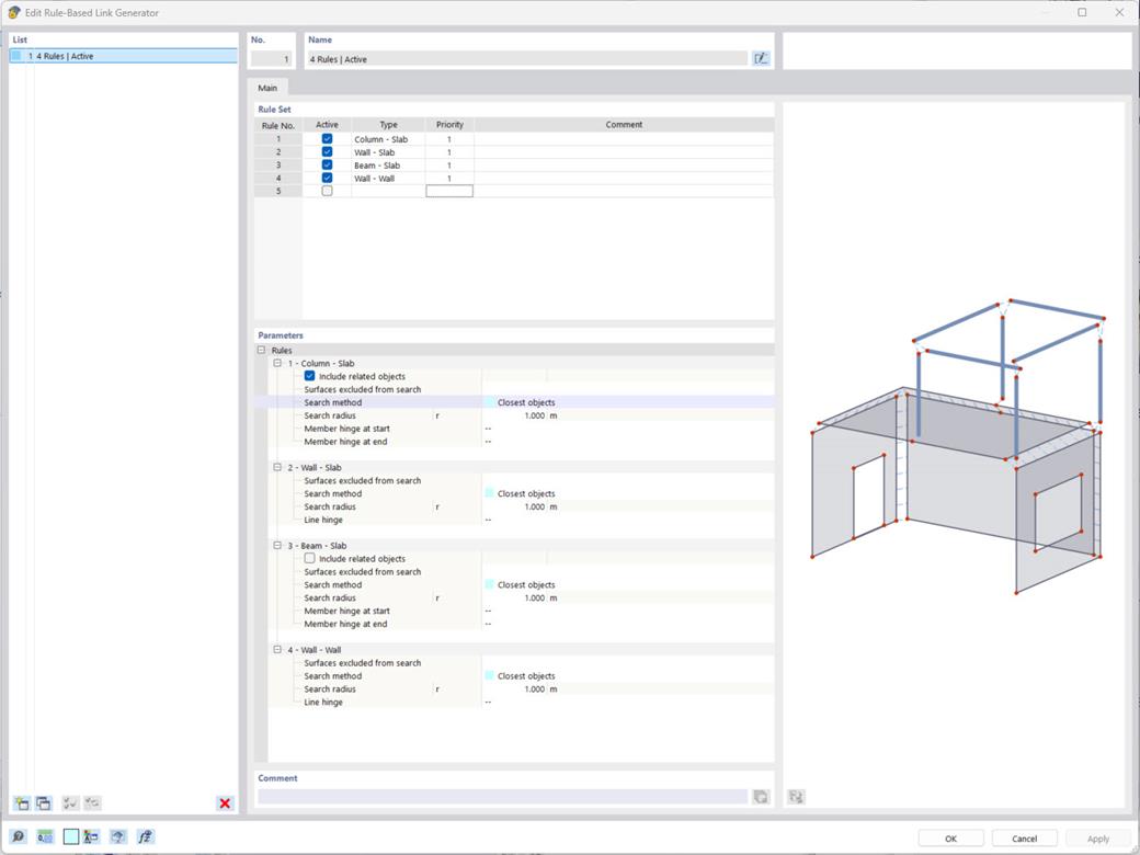 Poloautomatické propojení importovaných nespojených 3D objektů tuhými pruty a vazbami