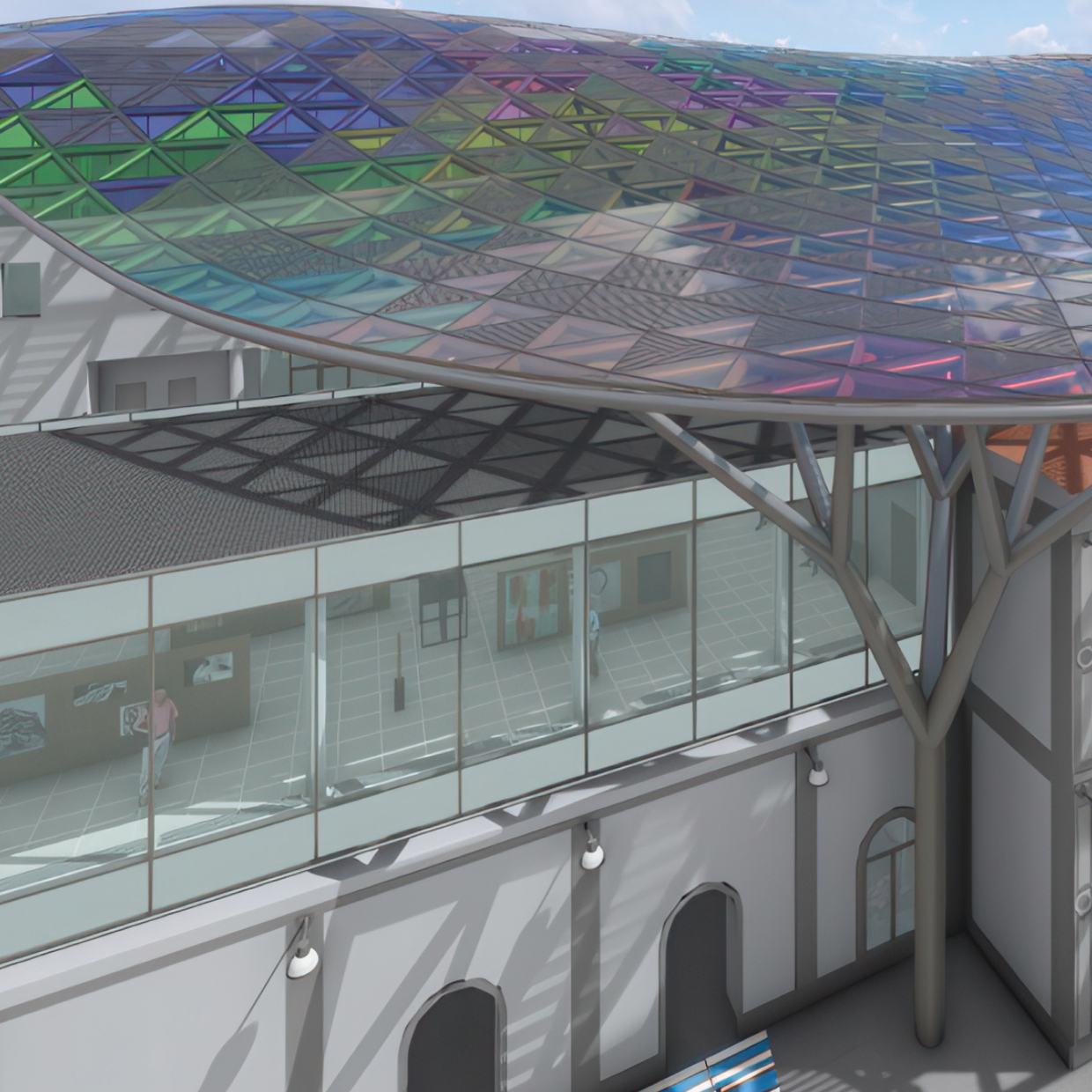 Parametrické modelování ocelové střechy a pracovní postup navrhování pomocí programu RFEM 6. Mezi hlavní body patří integrace stavebních prvků a optimalizačních procesů.