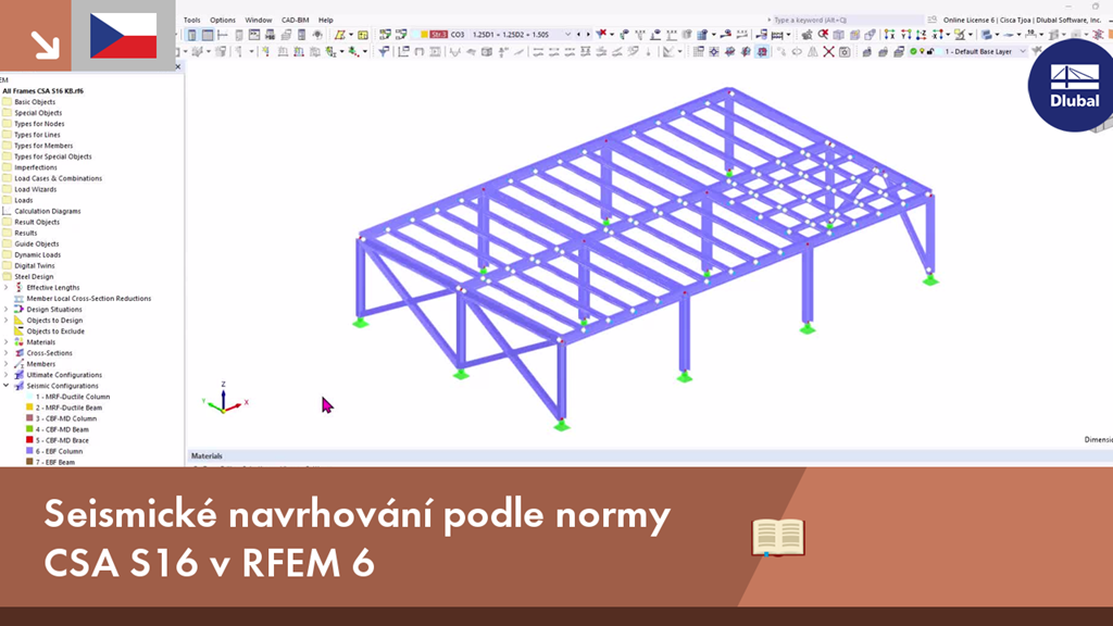 Seizmické posouzení podle CSA S16 v programu RFEM 6