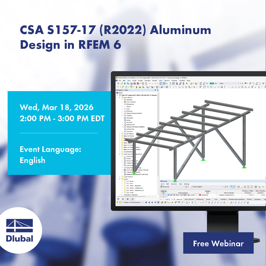Posouzení hliníkových konstrukcí podle CSA S157-17 (R2022) v programu RFEM 6