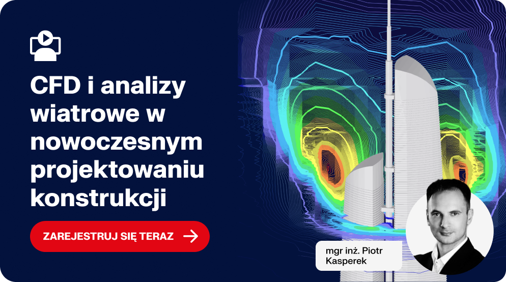 Banner propagující využití CFD a větrných analýz při navrhování ocelových konstrukcí.