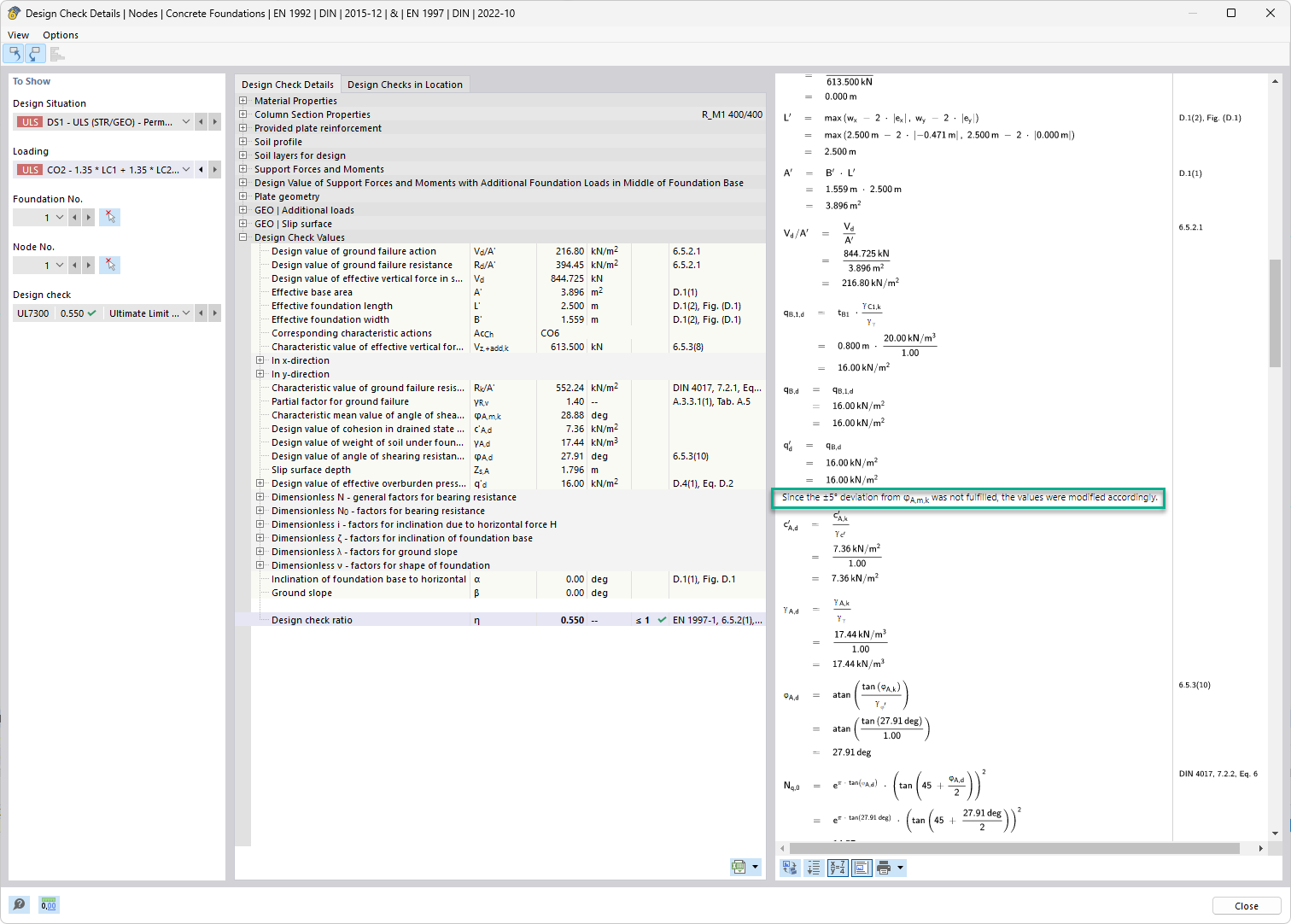 Úprava únosnosti základu v programu RFEM 6 pro zohlednění nehomogenního podloží iterační redukcí úhlu tření