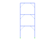 Podrobná vizualizace návrhu ztužení ocelové konstrukce se zvýrazněním uspořádání ztužidel v rámci konstrukce.