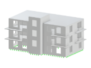 Betonová konstrukce s nastavitelnými rozměry, úrovněmi podlaží a umístěním oken pro efektivnější architektonické plánování.
