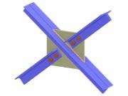 Model 006221 | Ztužení X-spoj | Diagonálové připojení diagonály pomocí přípojného plechu