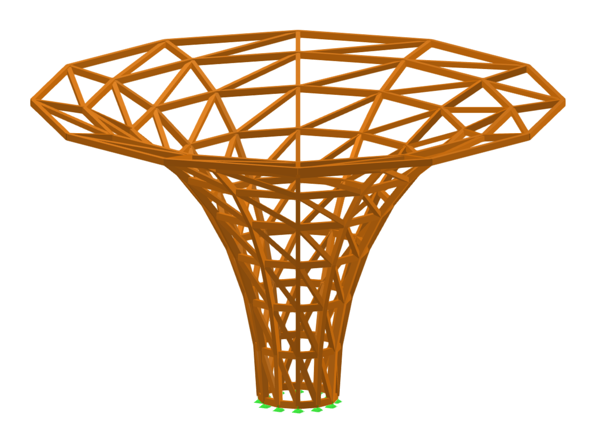 Složitá dřevěná skořepinová konstrukce předvádějící jedinečný architektonický design s komplexními geometrickými vzory.