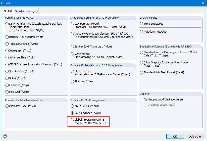 Dlubal-Programm Platte