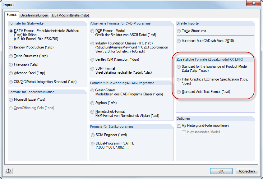Formate für RF-LINK