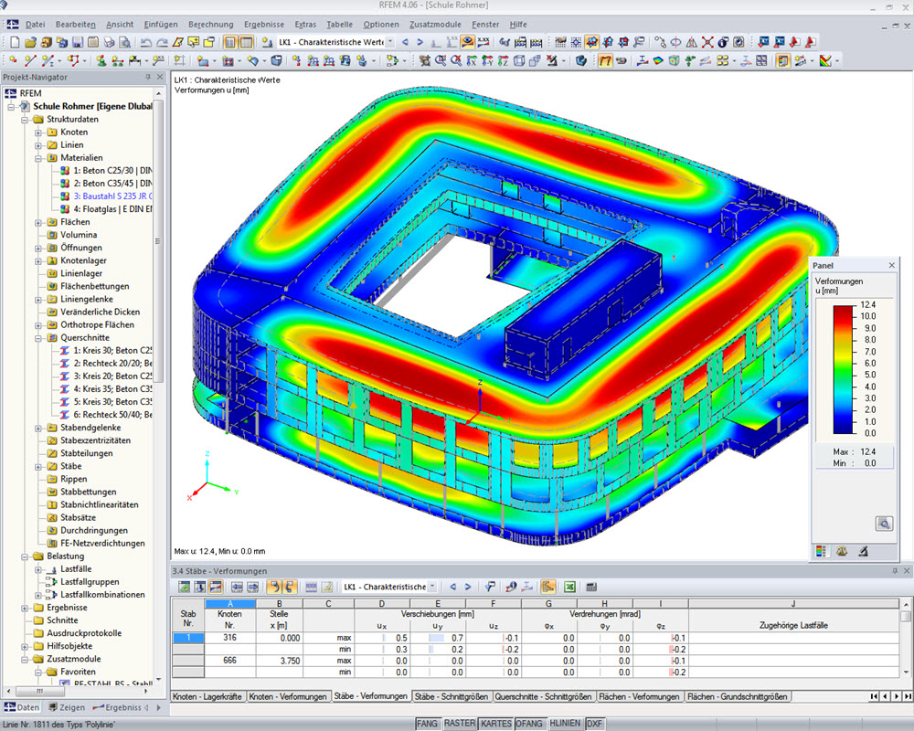 Neubau Realschule und Gymnasium in Laupheim | Realisiert mit RFEM vom Ingenieurbüro Rohmer GmbH, Laupheim | www.ib-rohmer.de